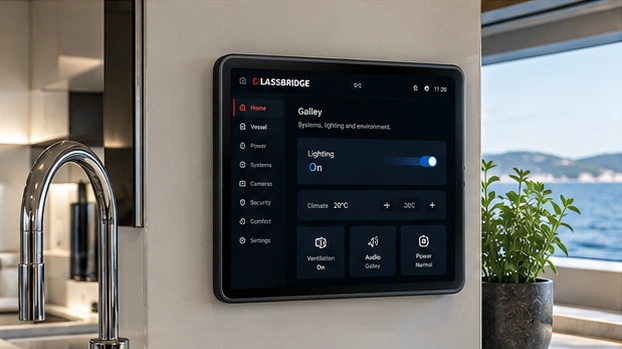Approved companion display illustration mounted in the galley