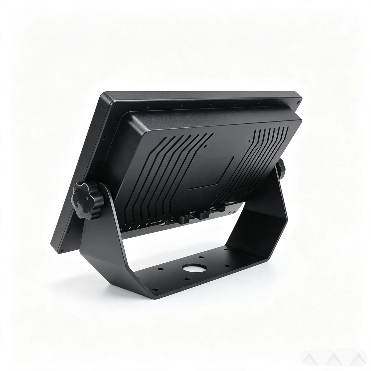 Supplier rear photograph showing the marine MFD PC housing and mounting bracket