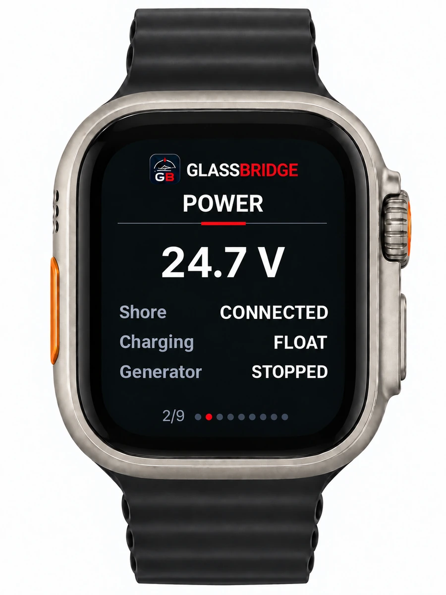 GlassBridge Power screen on Apple Watch Ultra